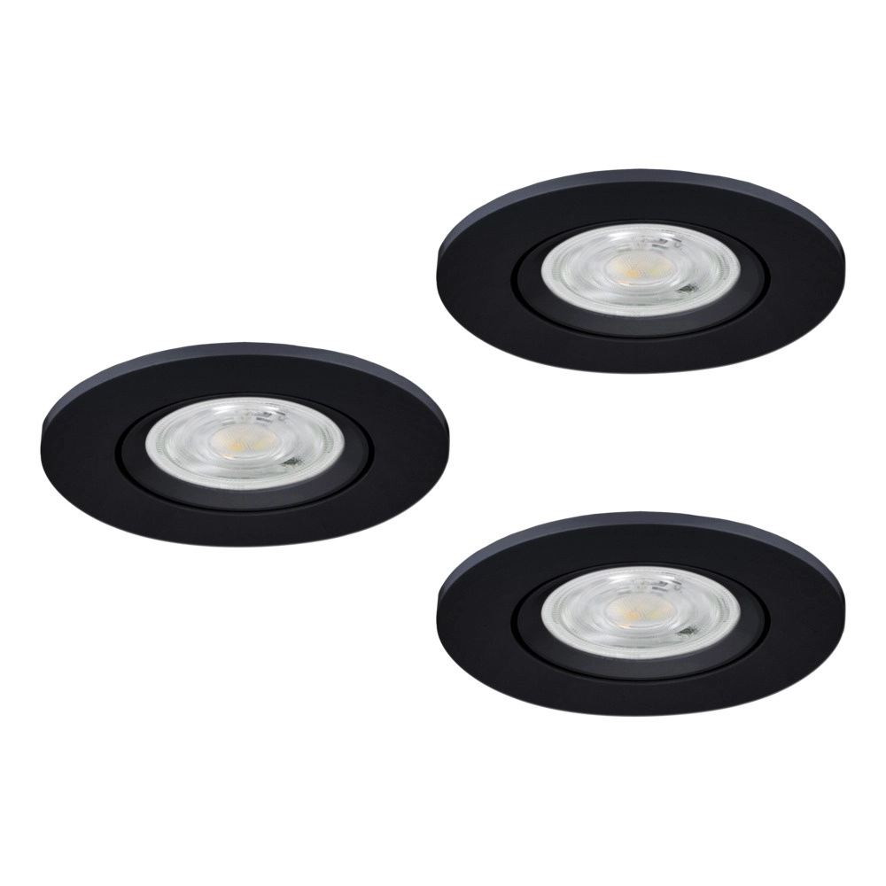 Set of 3 recessed spotlights Barranco black Ø 9cm - 3-step CCT Eglo 9008606359431