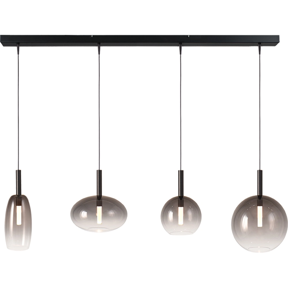 4L pendant light Lido Ball with smoke-fading glass