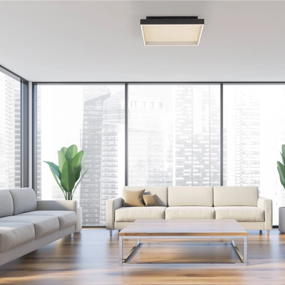 Black ceiling lamp Q-Magong square Paul Neuhaus 4012248384602