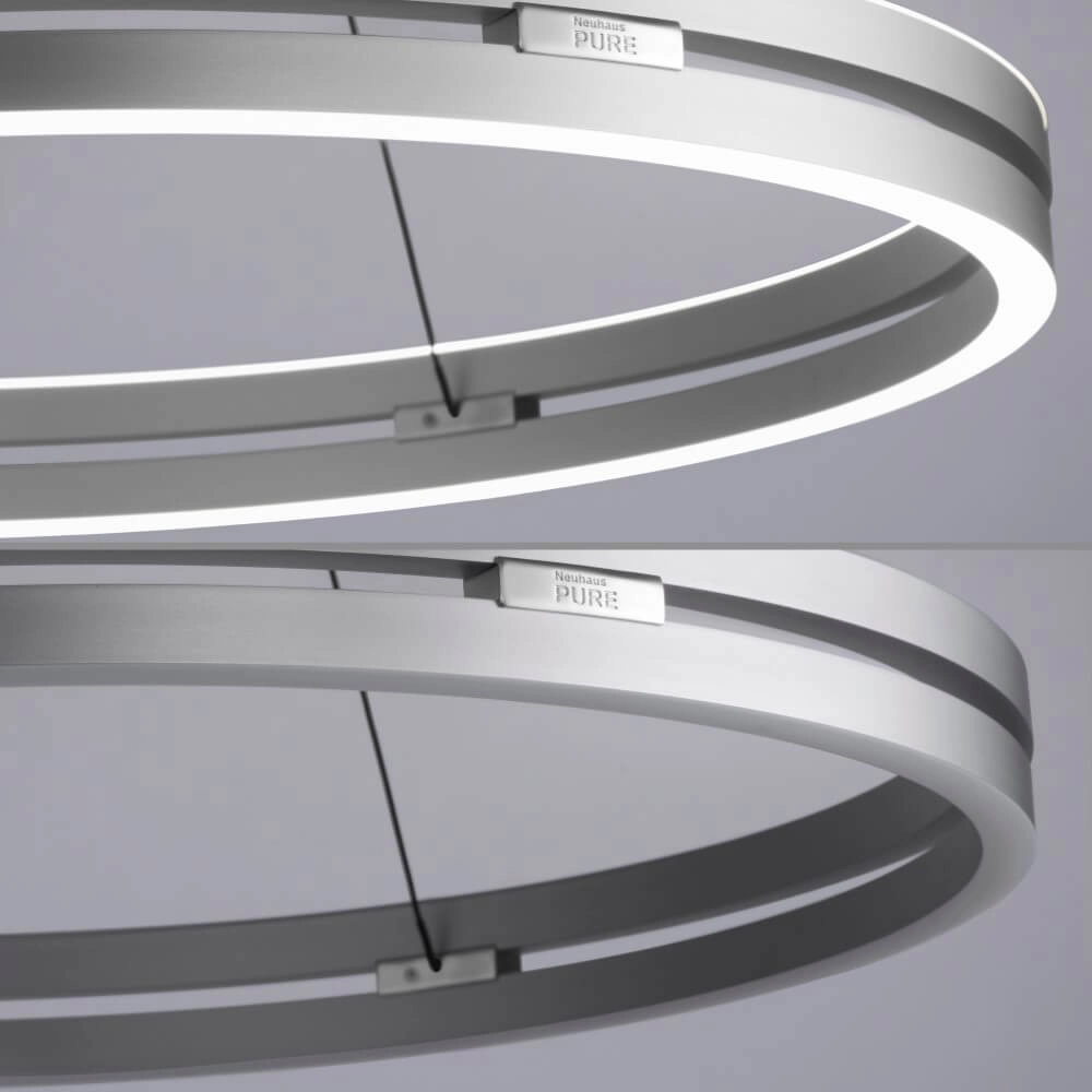 Sleek hanging lamp Pure E-Loop aluminum Ø 70cm Paul Neuhaus 4012248372302