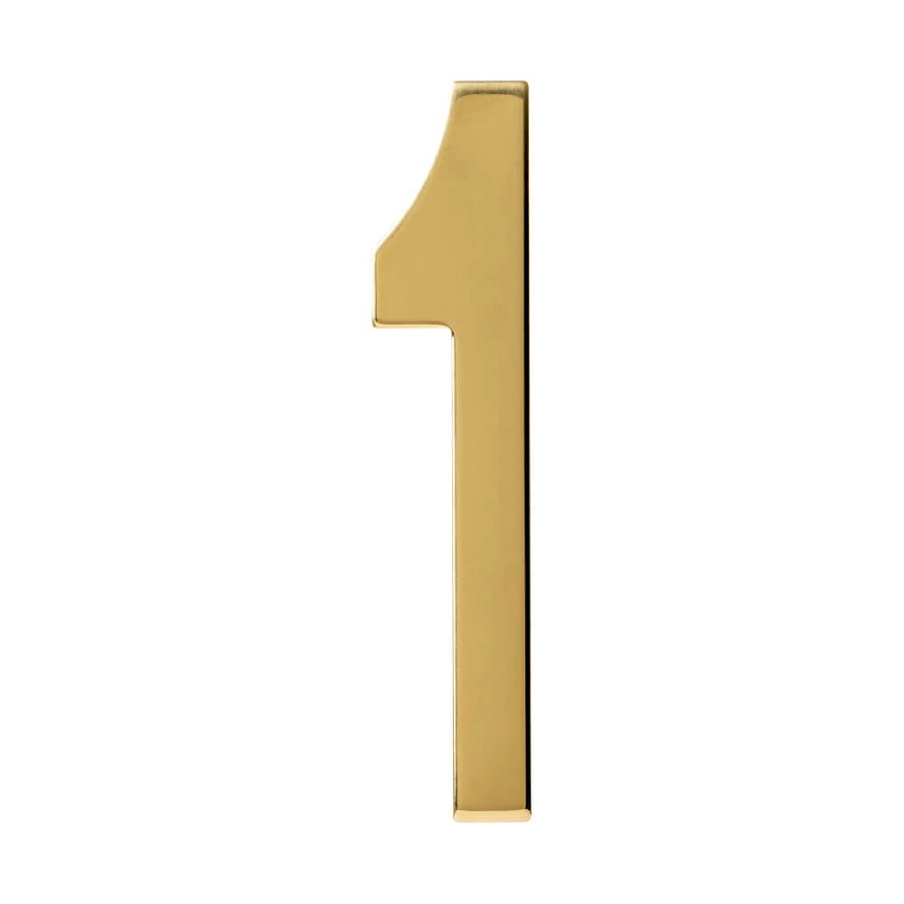 House number 1 Numbra 15cm brass