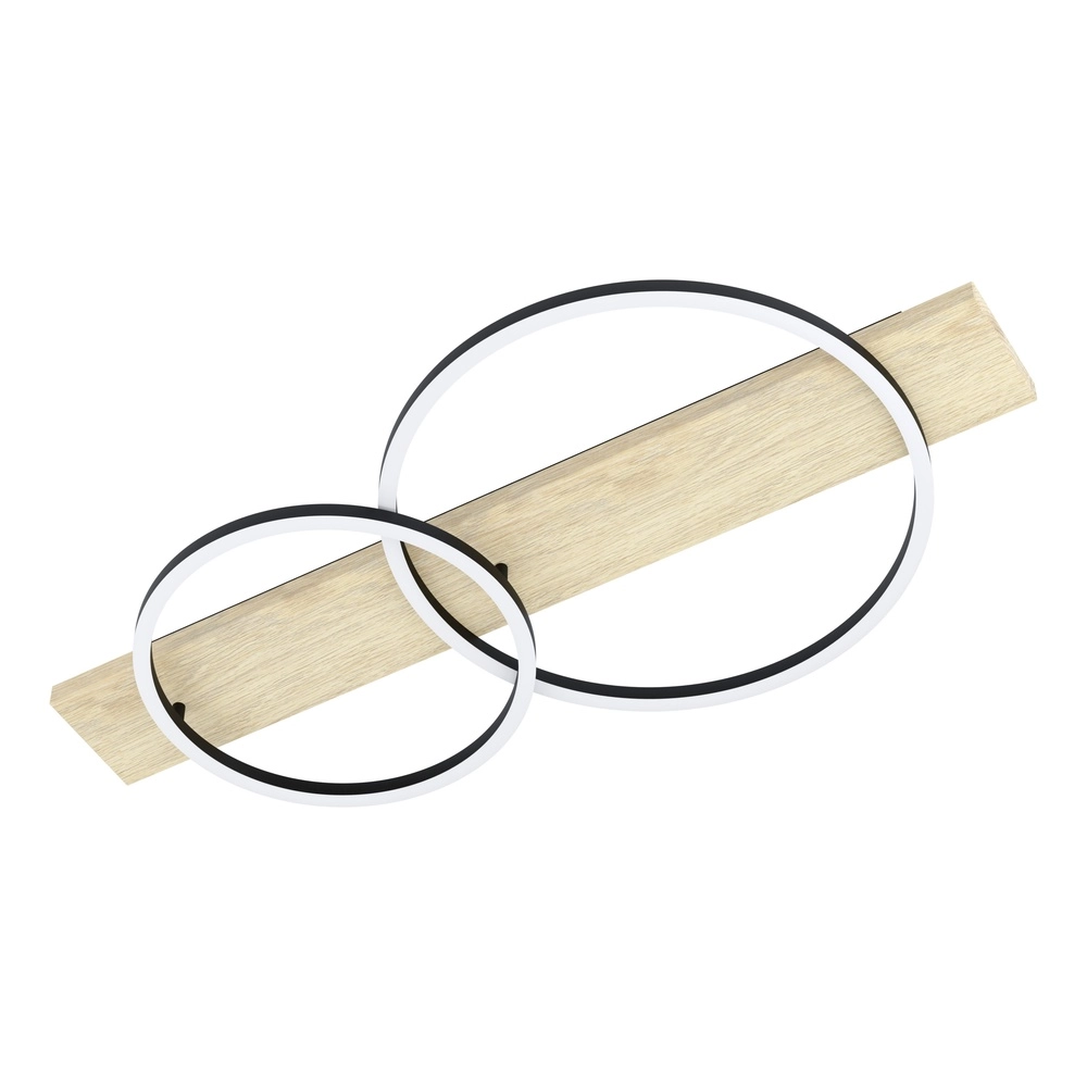 Ceiling lamp Boyal 2L - led - with wood look