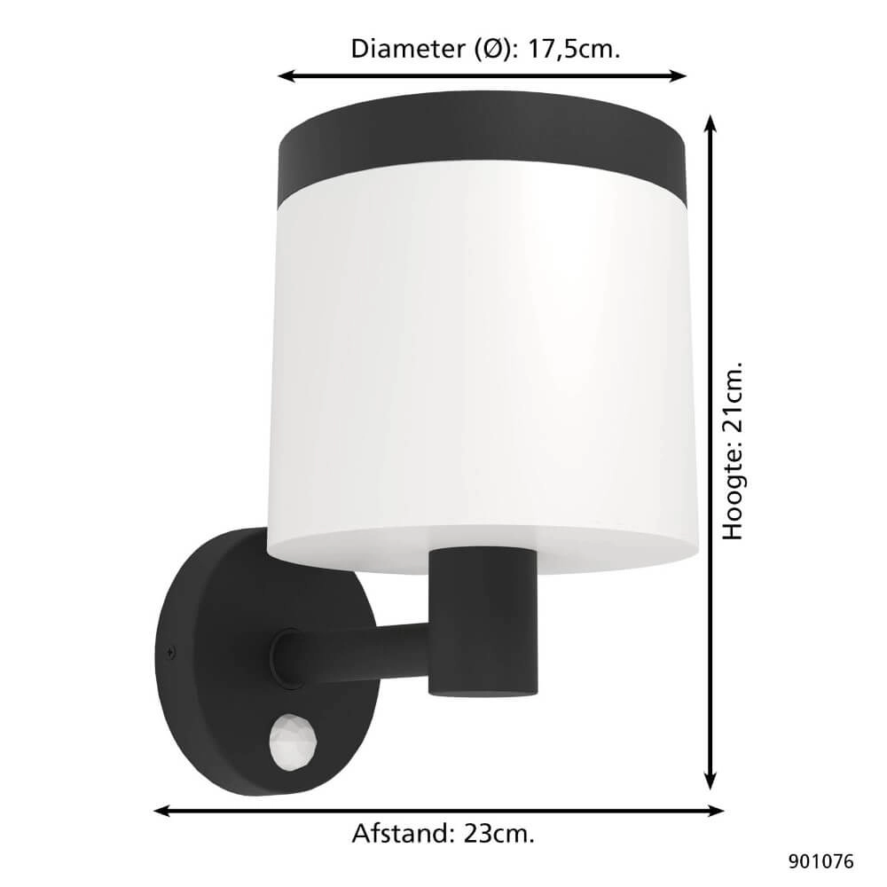 Solar wall lamp Pantete round Ø 17.5cm Eglo 9008606298037