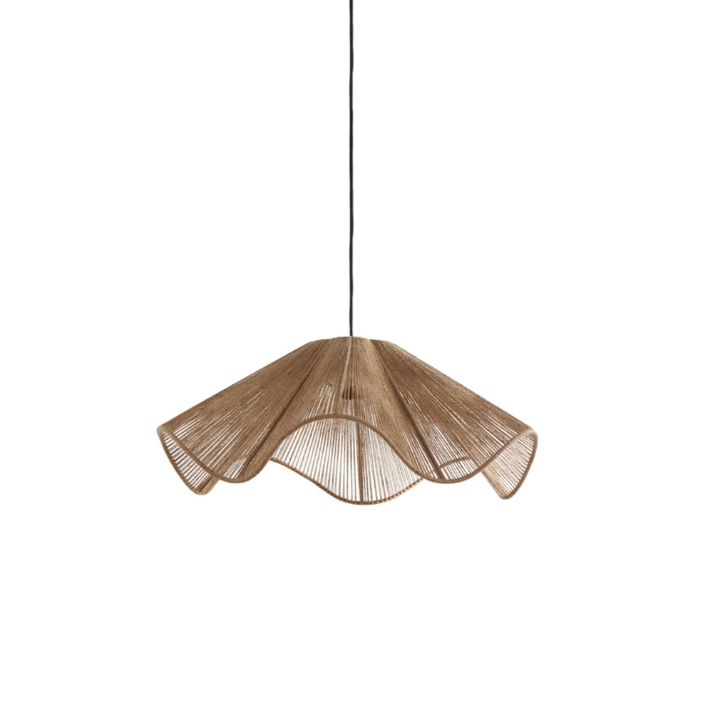 Rattan pendant lamp Fodara Ø 60cm brown