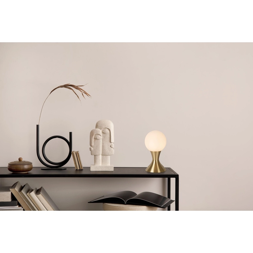 Golden table lamp Moya with opal Lucide 5411212251046