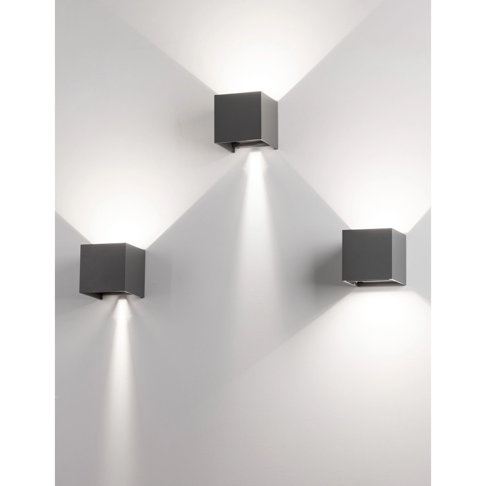 Square surface-mounted spot Como grey