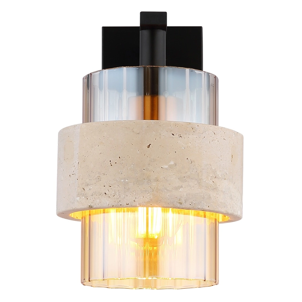Wall lamp Daren black with marble Globo 9007371589661