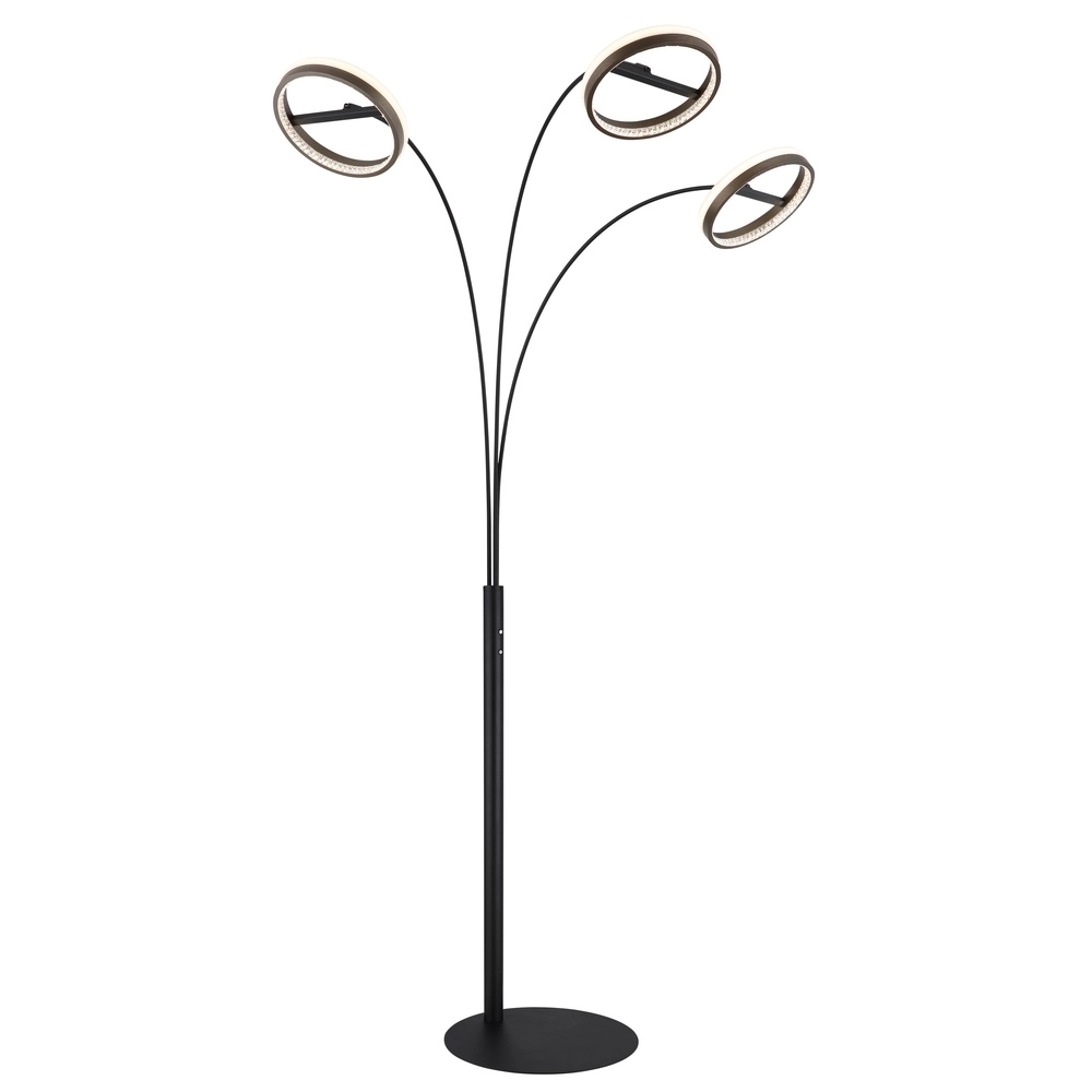 Design floor lamp Della 3-light black