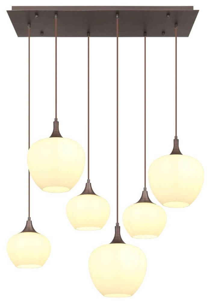 Brown pendant lamp Maxy 6-light Globo 9007371454358