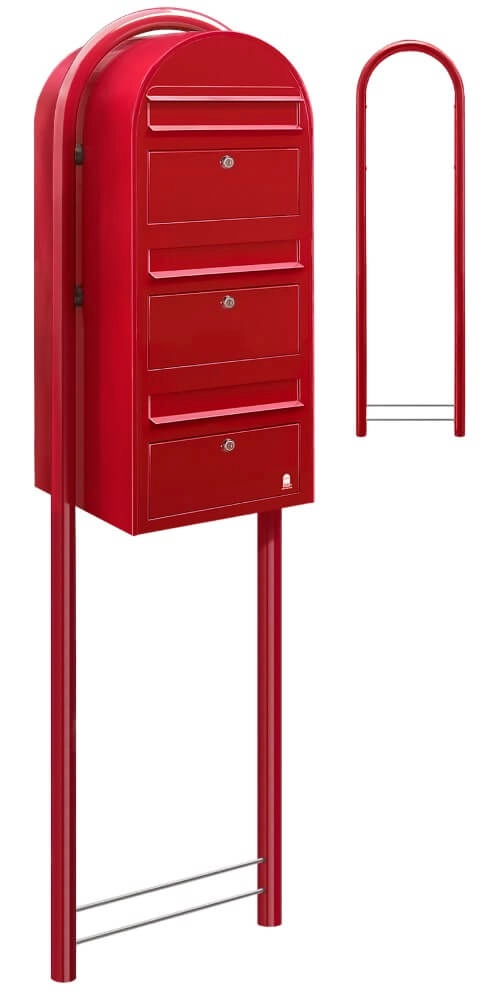 Mailbox Trio 3001 Bright red Bobi 6417237015051