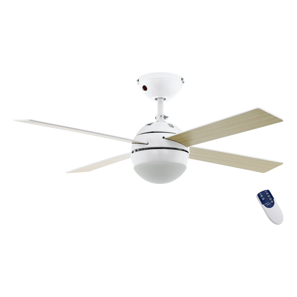 Fan Fan White and wood with lamp