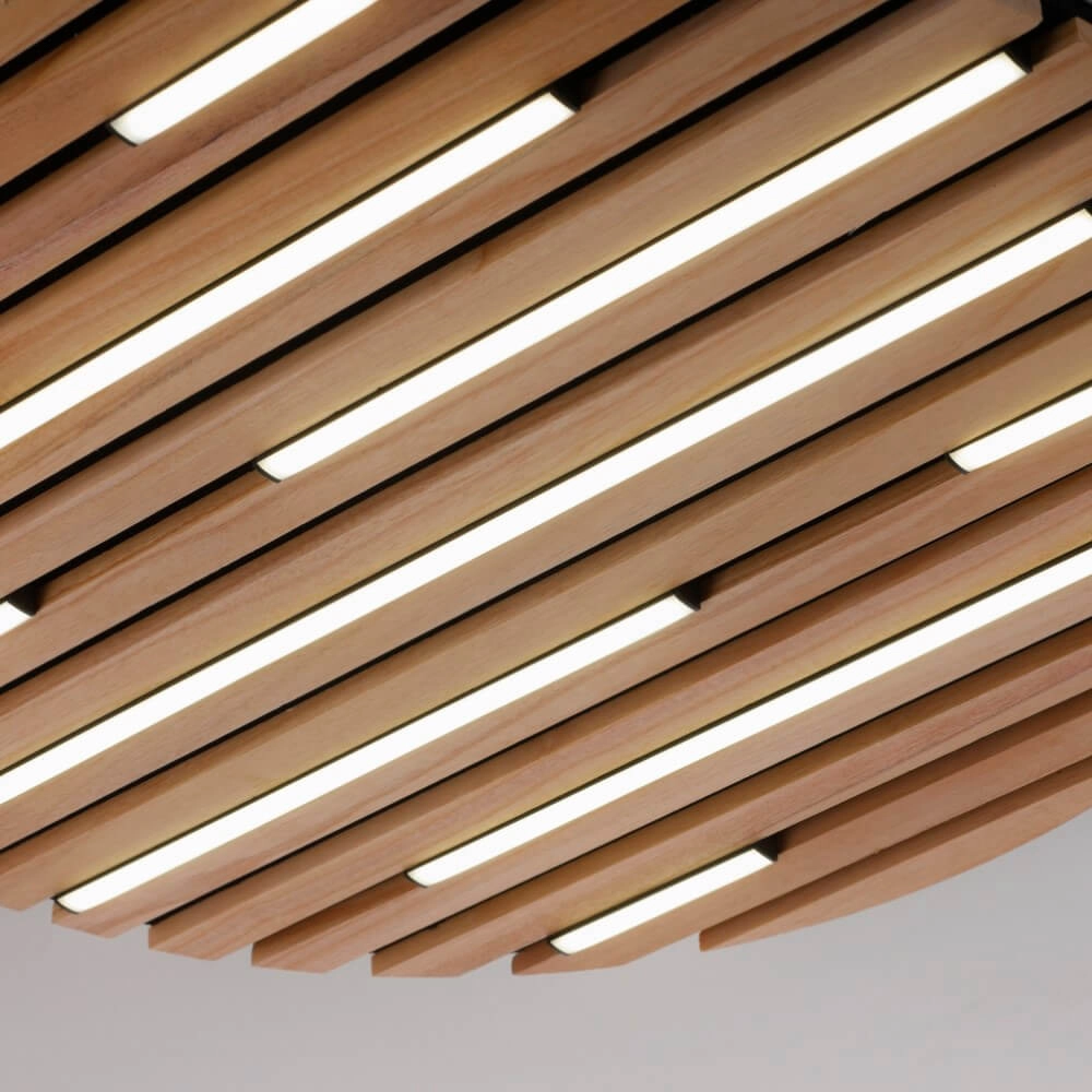 Round ceiling lamp Q-Akustik Ø 60cm wood Paul Neuhaus 4012248385364