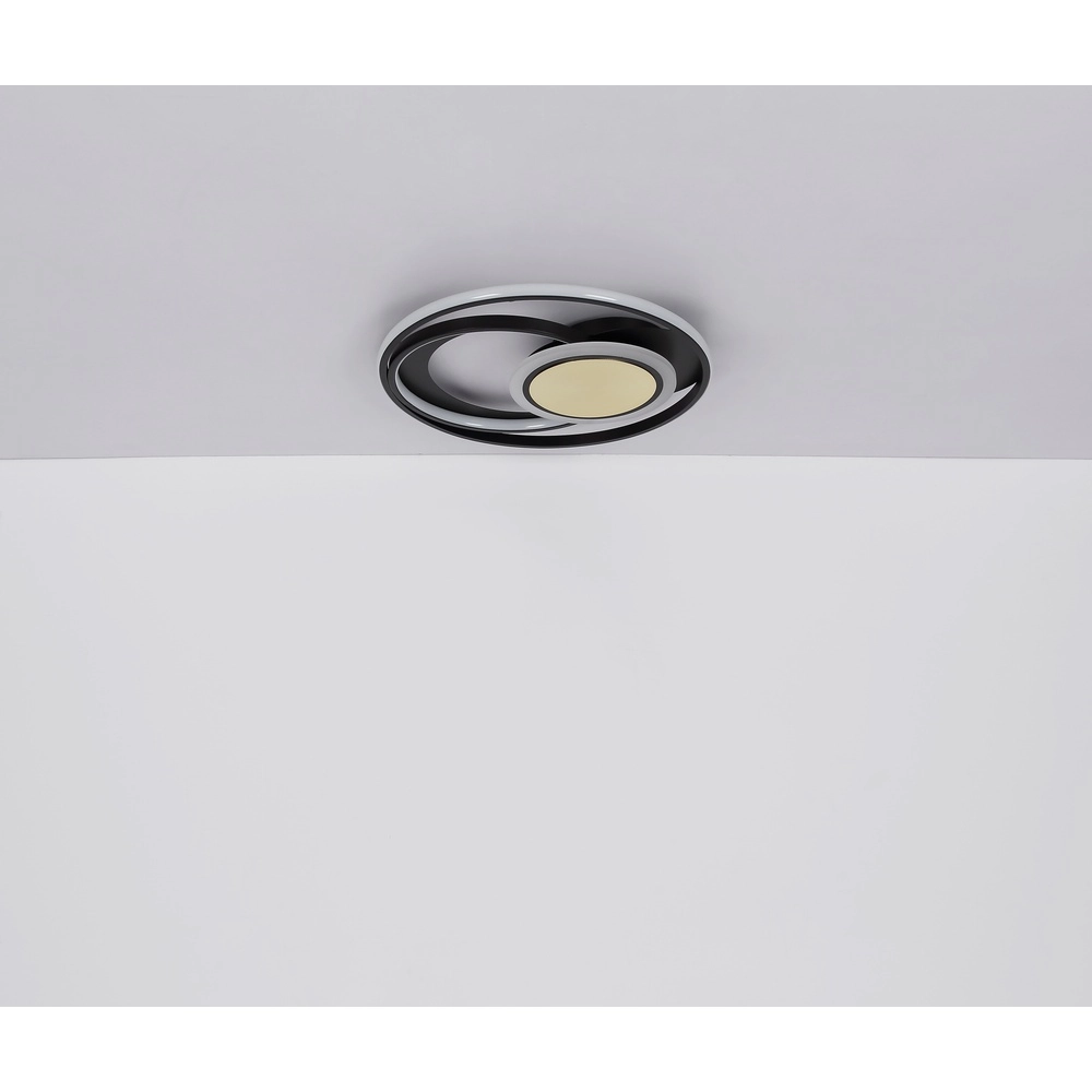Design ceiling lamp Pikara black with wood Globo 9007371474707