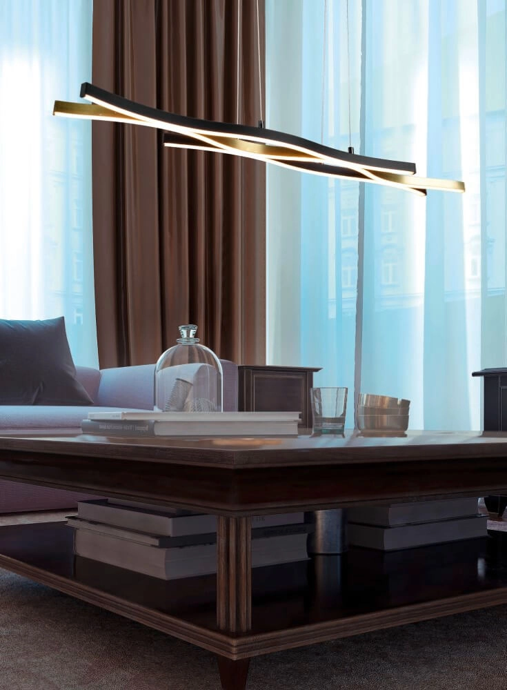 Hanging lamp Blaze black with gold Trio 4017807540086