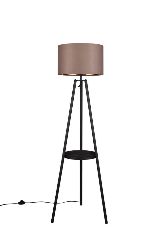 Standing floor lamp Colette black with taupe shade