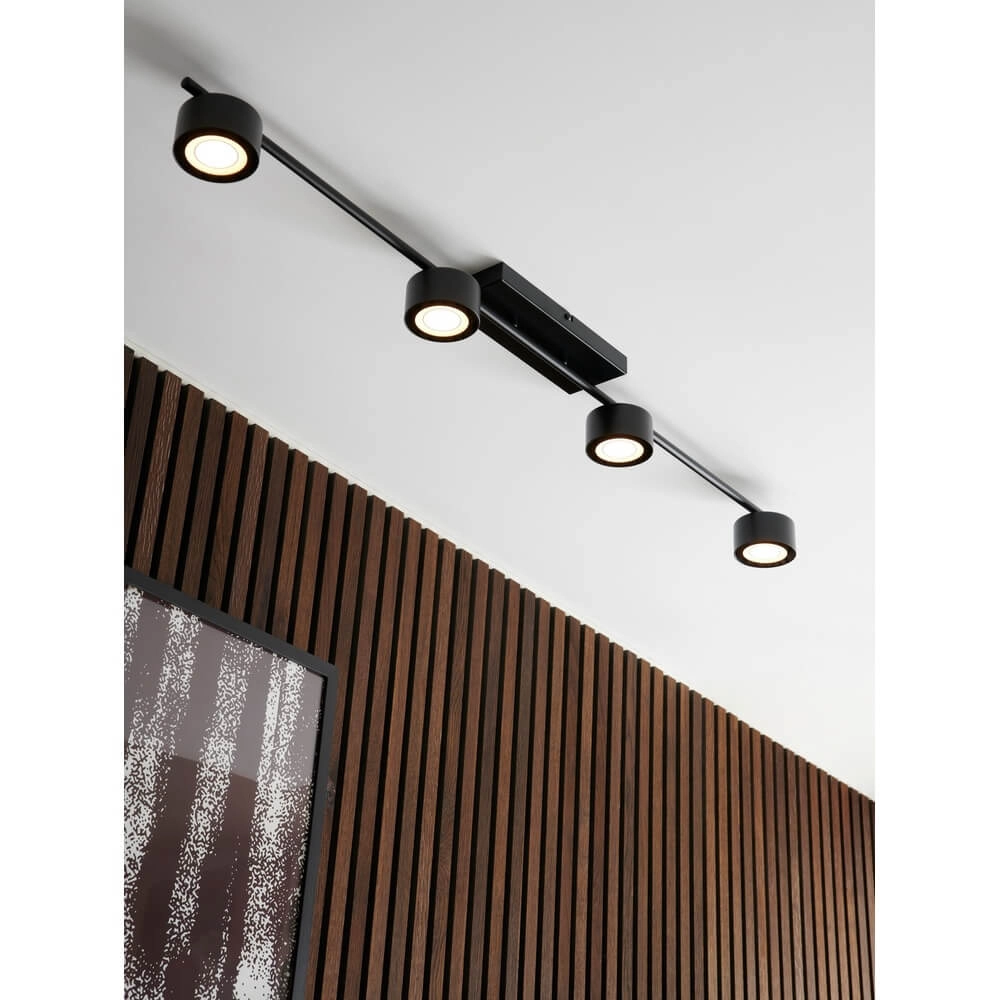 Design ceiling lamp Clyde 4-light black Nordlux 5704924012259