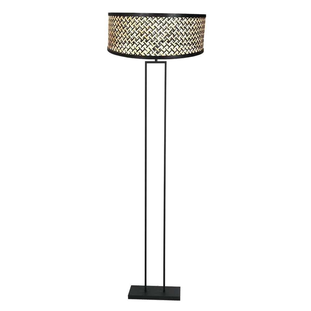 Floor lamp 160cm Stang black with bamboo shade