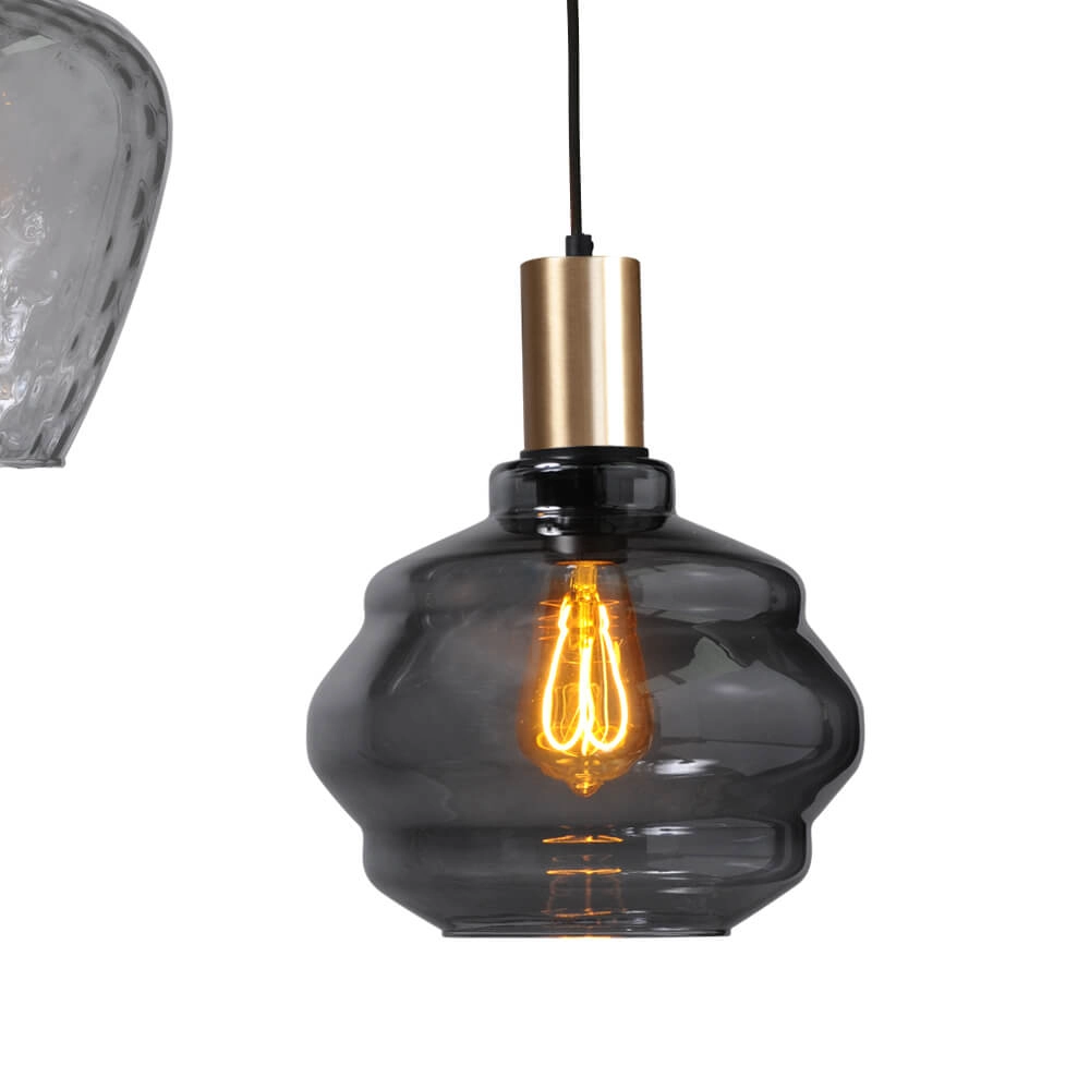5-light hanging lamp - gold - Porto with different glasses Masterlight 8718121270401