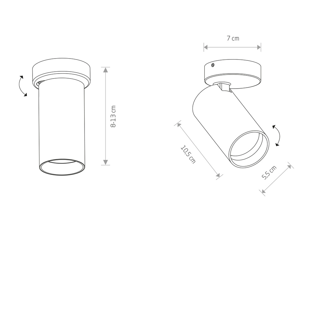 Surface-mounted spot Mono round sand brown Lyora 5903139125345