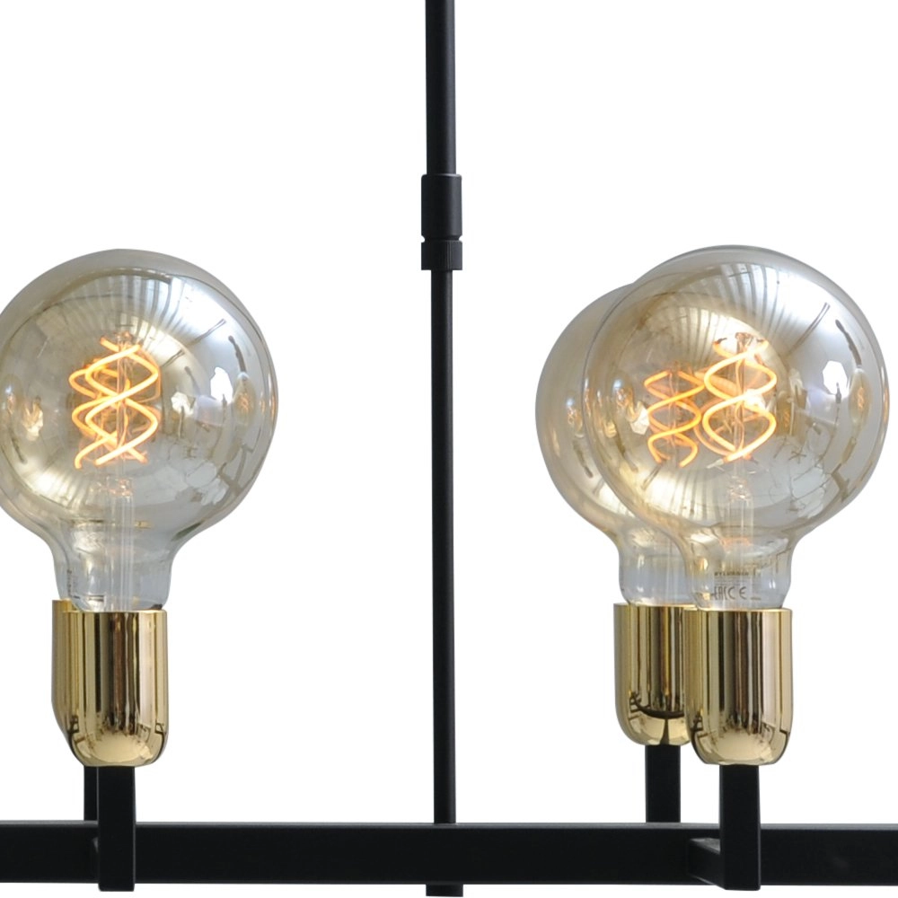 Black dining room hanging lamp Tube 12-light gold fittings Masterlight 8718121188713
