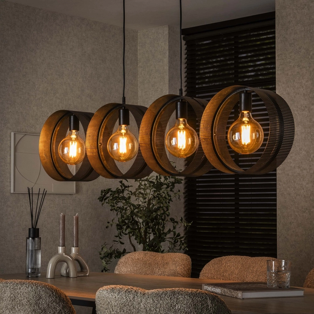 Country Pendant Lamp Ring charcoal - 4x E27