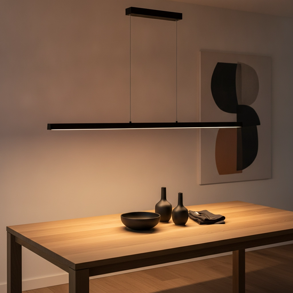 Sleek pendant lamp Kondora 2 S black 118.5cm