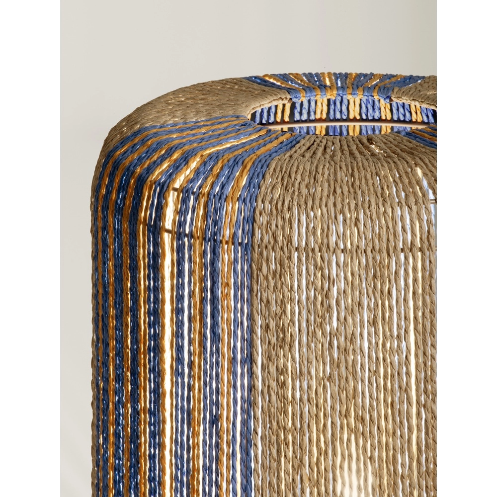 Table lamp Abby Ø 33cm brown with blue Lyora 5212017477385