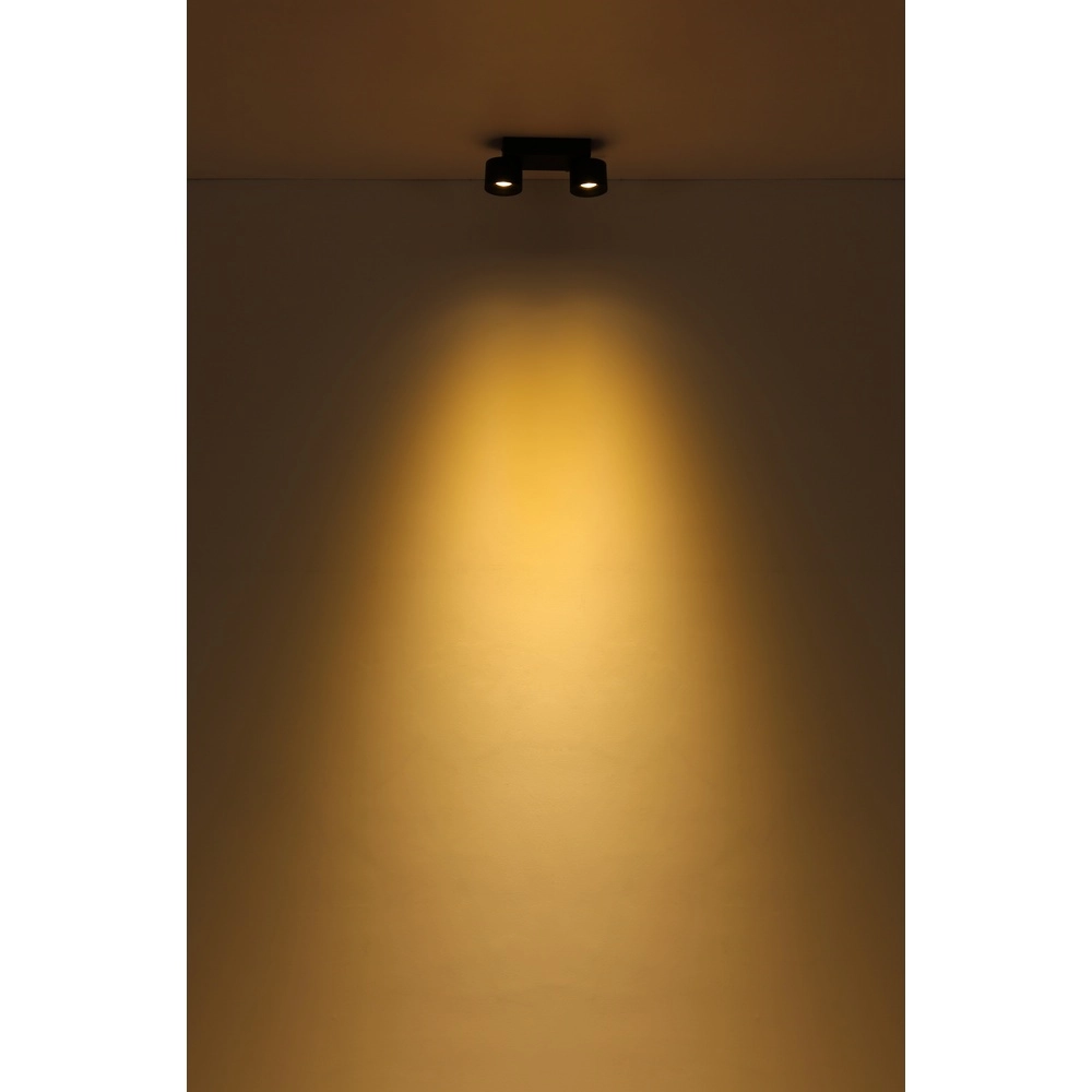 Sleek ceiling lamp Rae 2-light black Globo 9007371447640