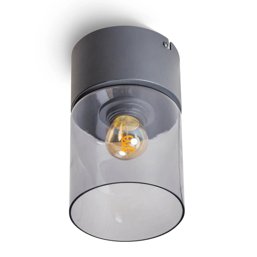 Glass ceiling lamp Sledge Glass smoke glass
