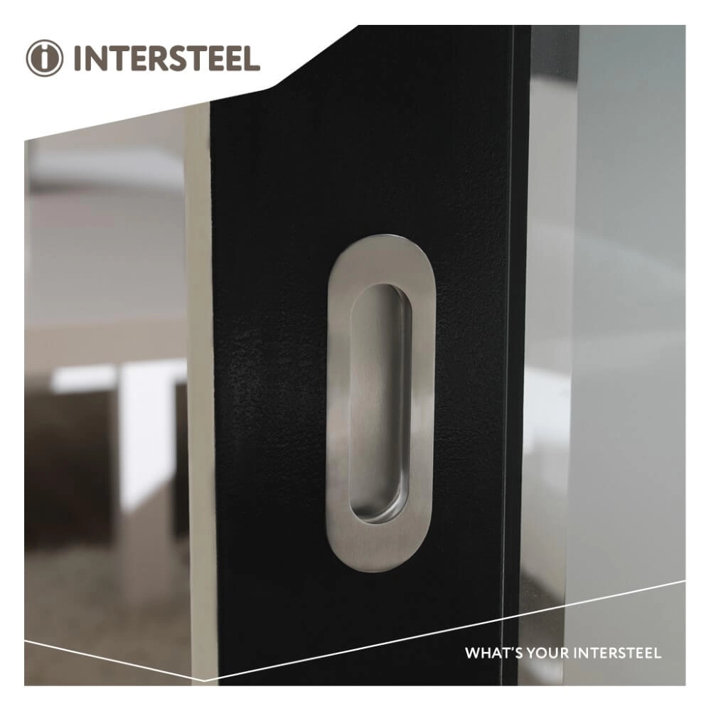 Sliding door handle oval Alvro 12x4cm stainless steel blind Intersteel 8714186104644