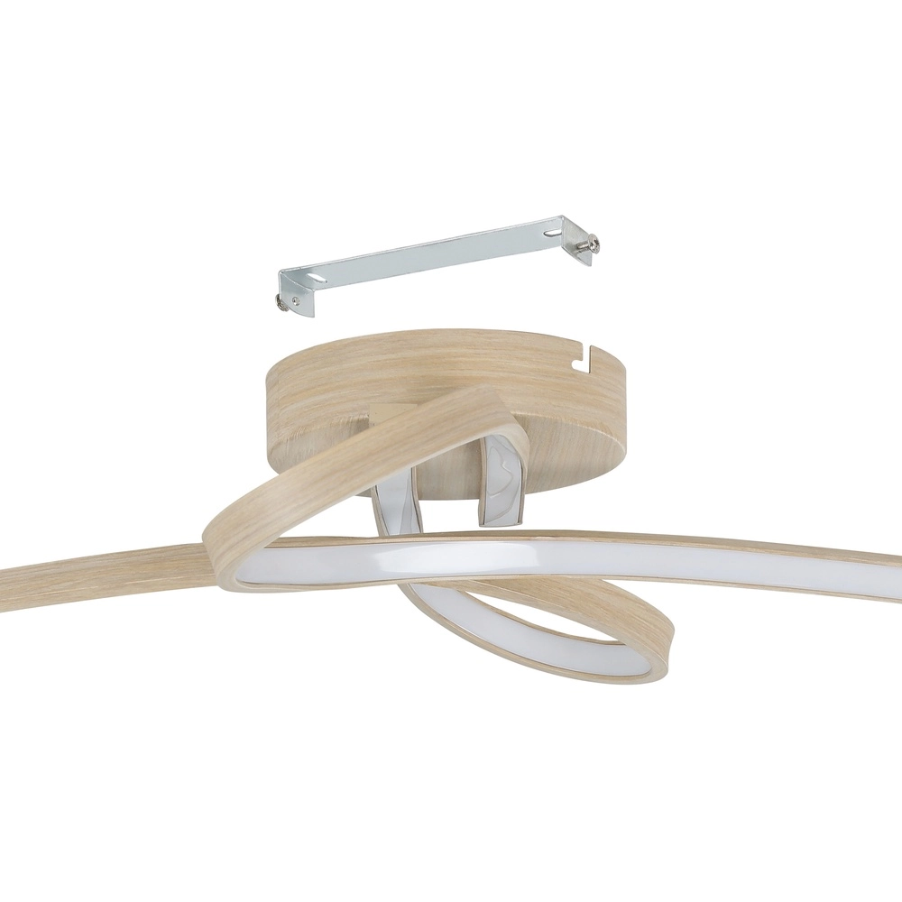 Wood look led ceiling light Selvina 2 68cm Eglo 9008606310296