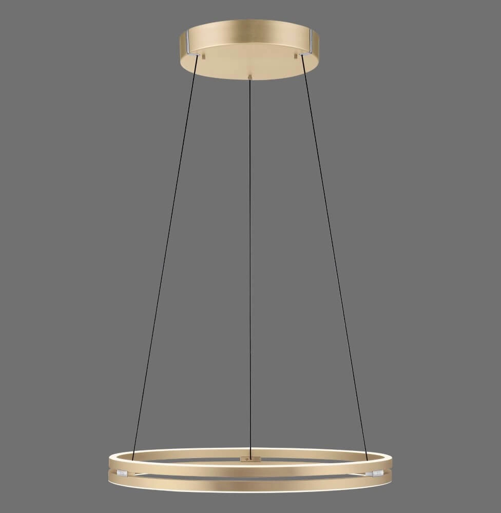 Sleek hanging lamp Pure E-Loop brass Ø 70cm Paul Neuhaus 4012248372296