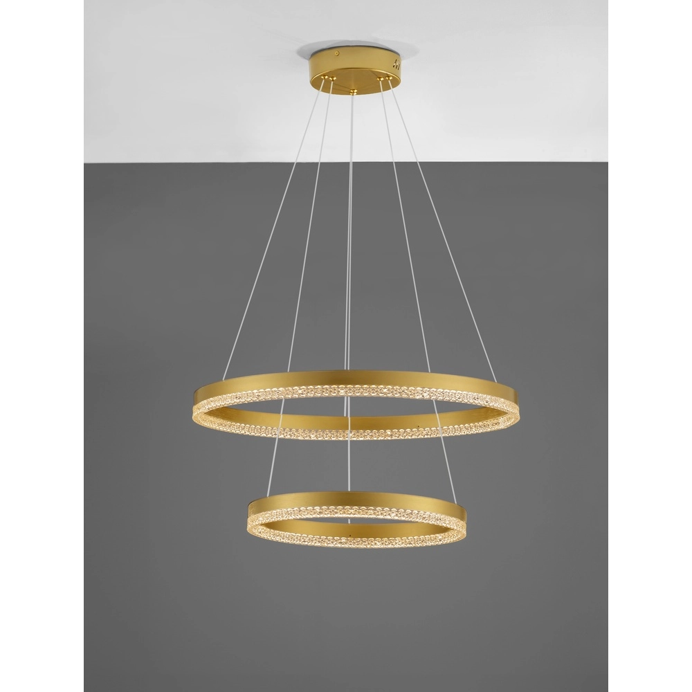 Pendant lamp Adria gold Ø 60cm double Lyora 5212017443816