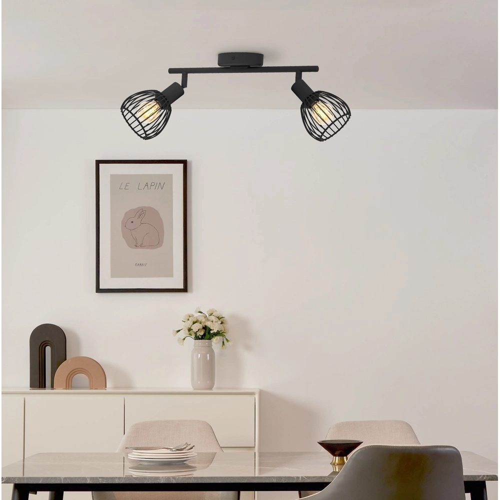 2-light wire lamp spotlight Sonnino black - E14 Eglo 9008606306039
