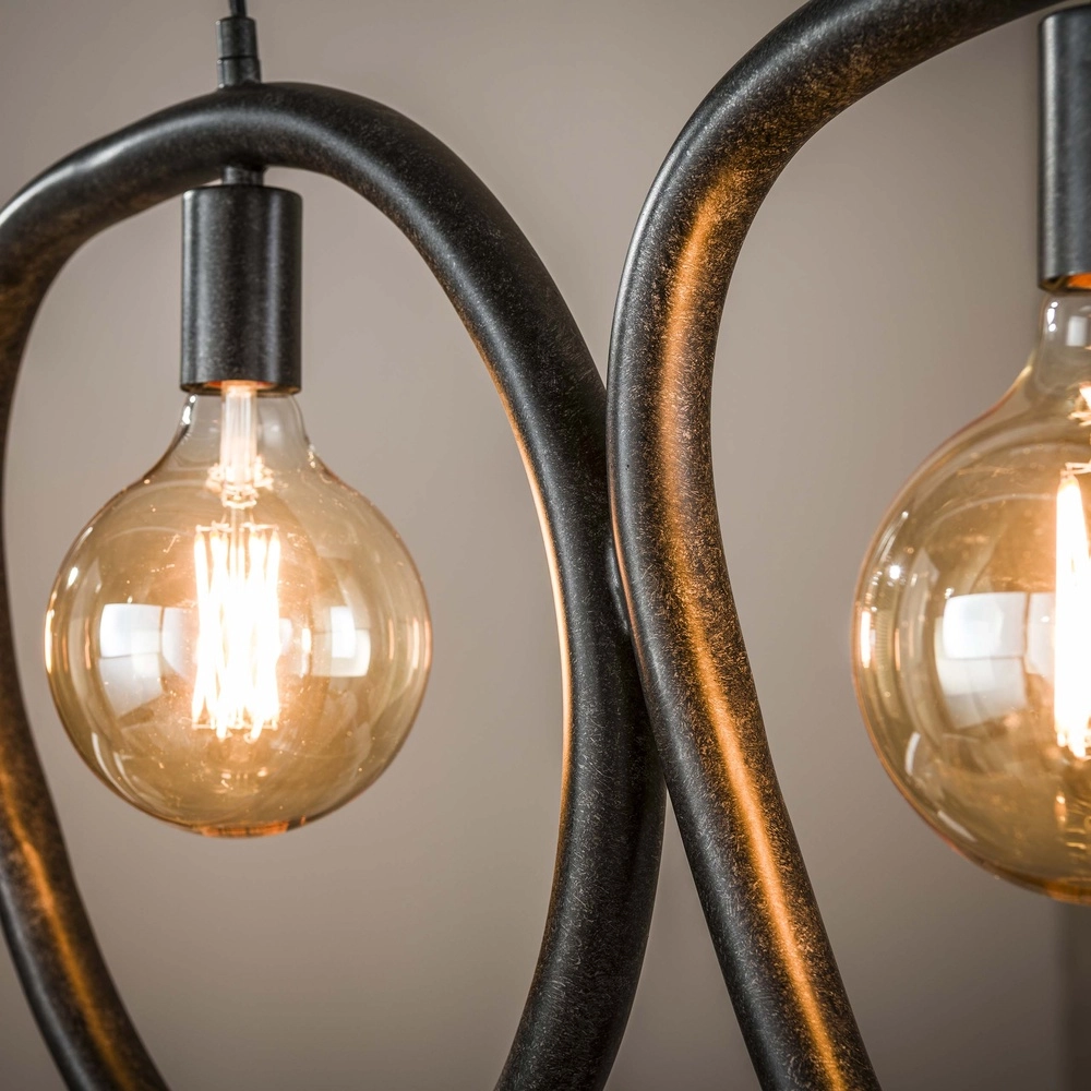Rings pendant lamp Pebble artic black - 4x E27 Lyora 8716803511019