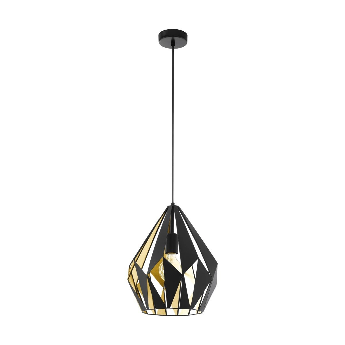 Pendant lamp Carlton 1 31cm black with gold Eglo 9002759499310