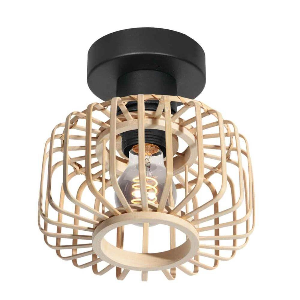 Bamboo ceiling lamp Bloeba Ø 20cm