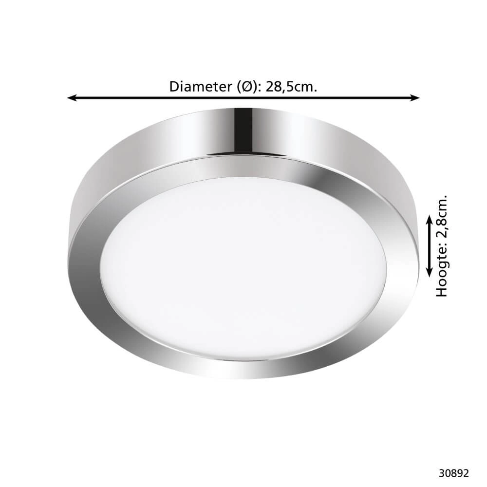Stainless Steel Bathroom Ceiling Light Fueva 5 4000K Eglo 9002759308926