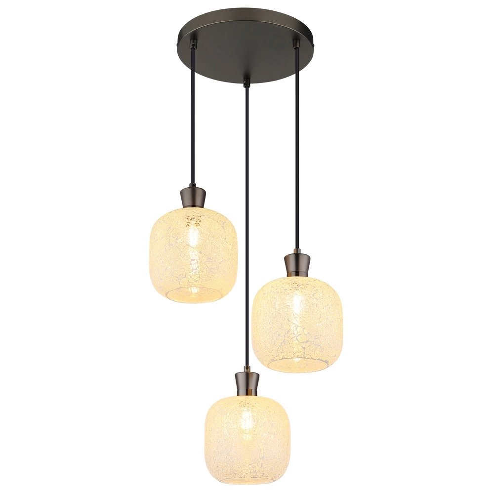 3-light pendant lamp Brokana gunmetal