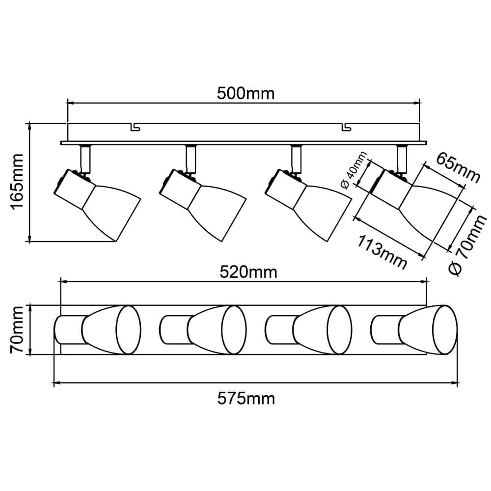 Ceiling lamp Daintree 4-light white with wood Brilliant 4004353413452
