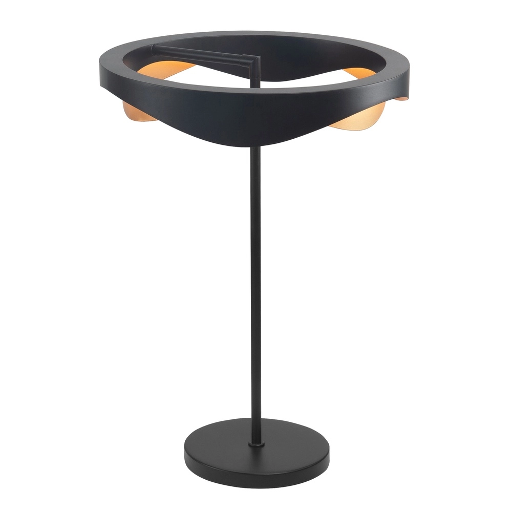 Design table lamp Ascoli black with gold Ø 36cm