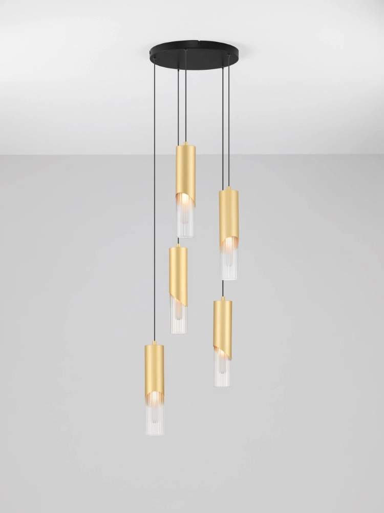 Design pendant lamp Modesto Ø 33cm gold 5-lights Lyora 5212063501454