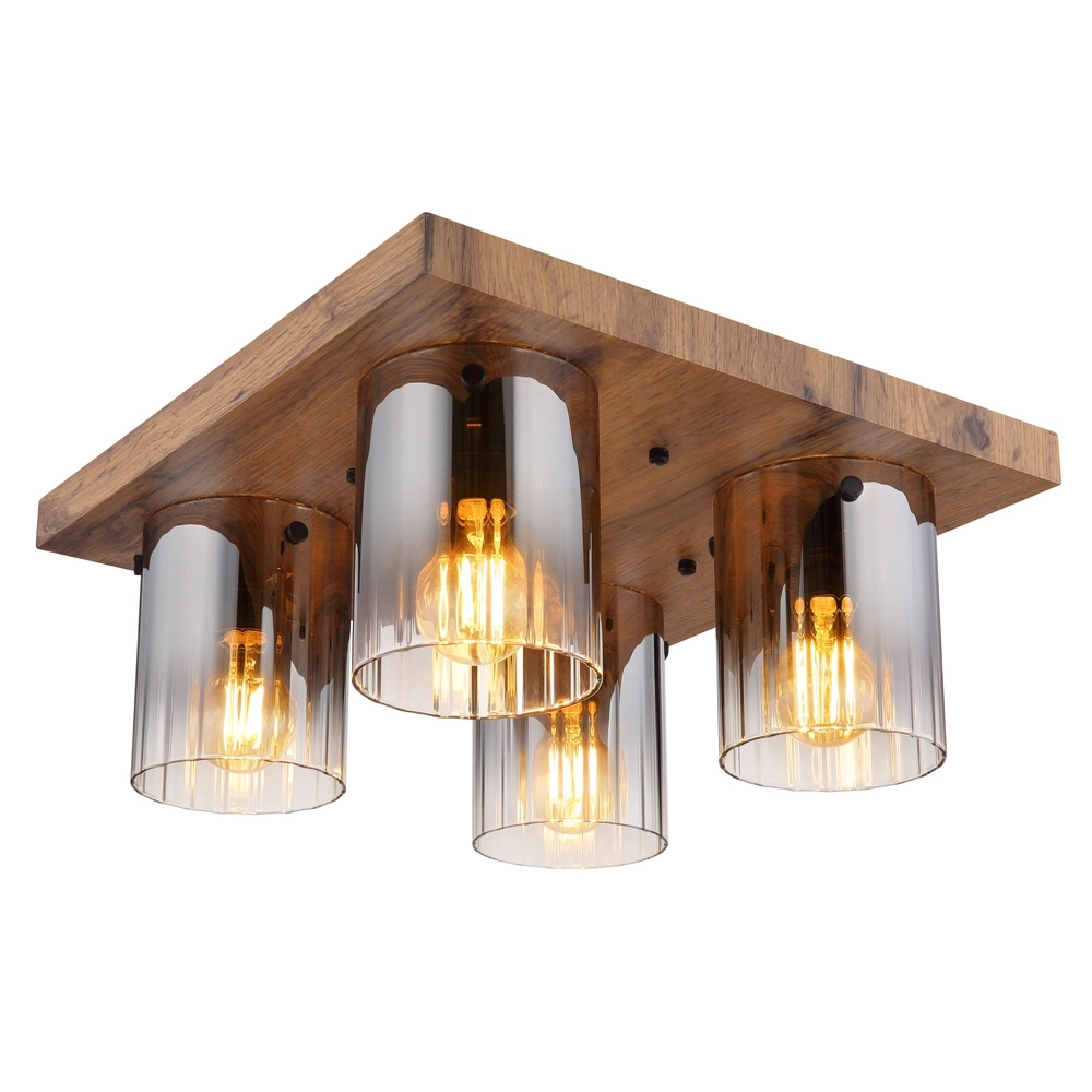 Ceiling lamp Underwood wood 4-light