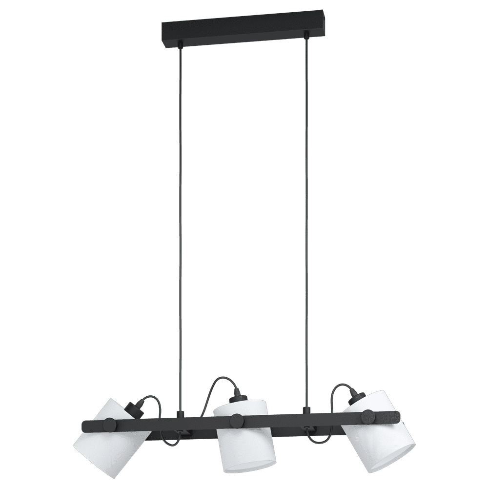 Dining room hanging lamp Hornwood 1 3-light black with white
