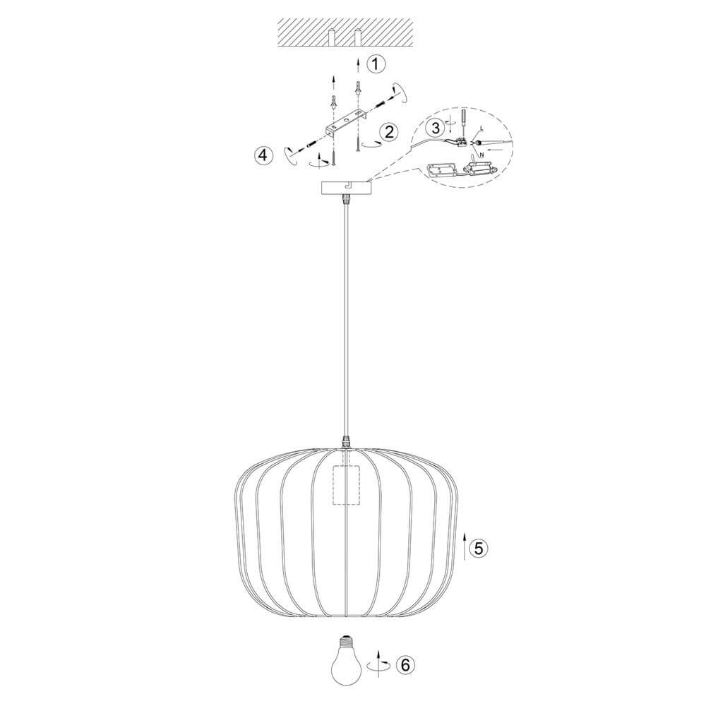 Bohemian pendant lamp Sable Ø 55cm Steinhauer 8712746177909