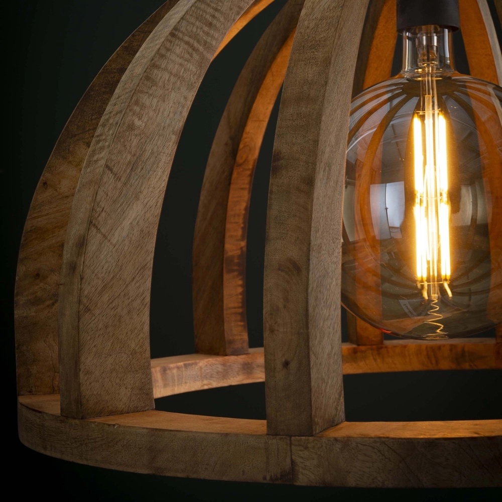 Wooden dining table pendant lamp Orba Ø 60cm - E27 Lyora 8716803513211