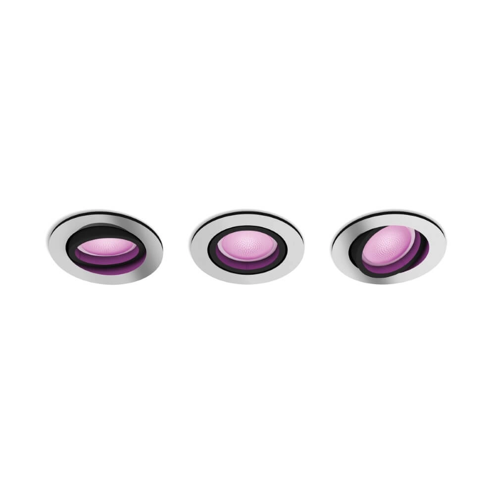 Recessed spotlight Hue Centura - White and Color Set of 3 Silver Grey Philips 8720169318854