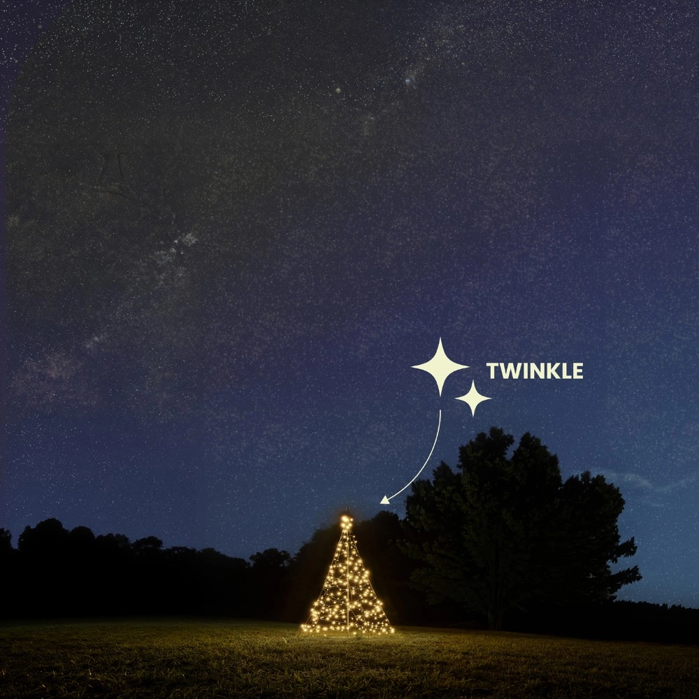 2 meter - 300 Led - Warm White - Twinkle - Incl. Pole