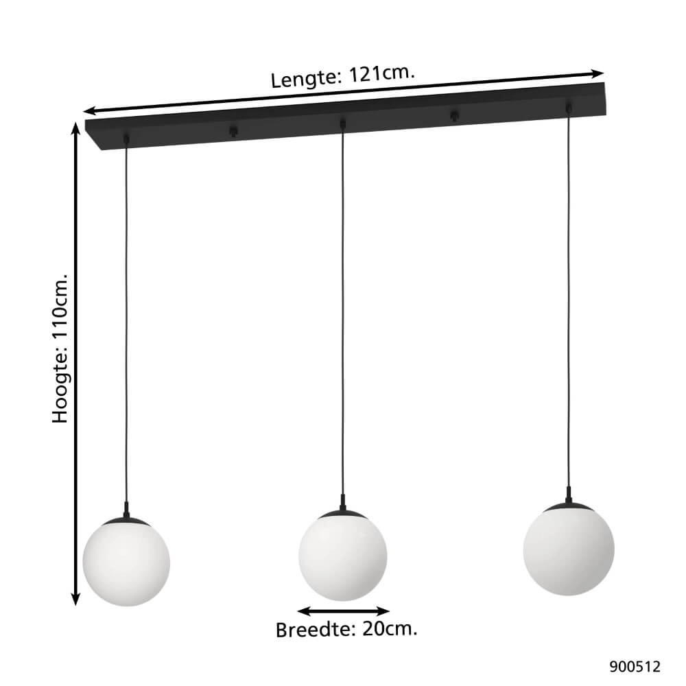 Hanging lamp Rondo 3 with glass balls Eglo 9008606244416