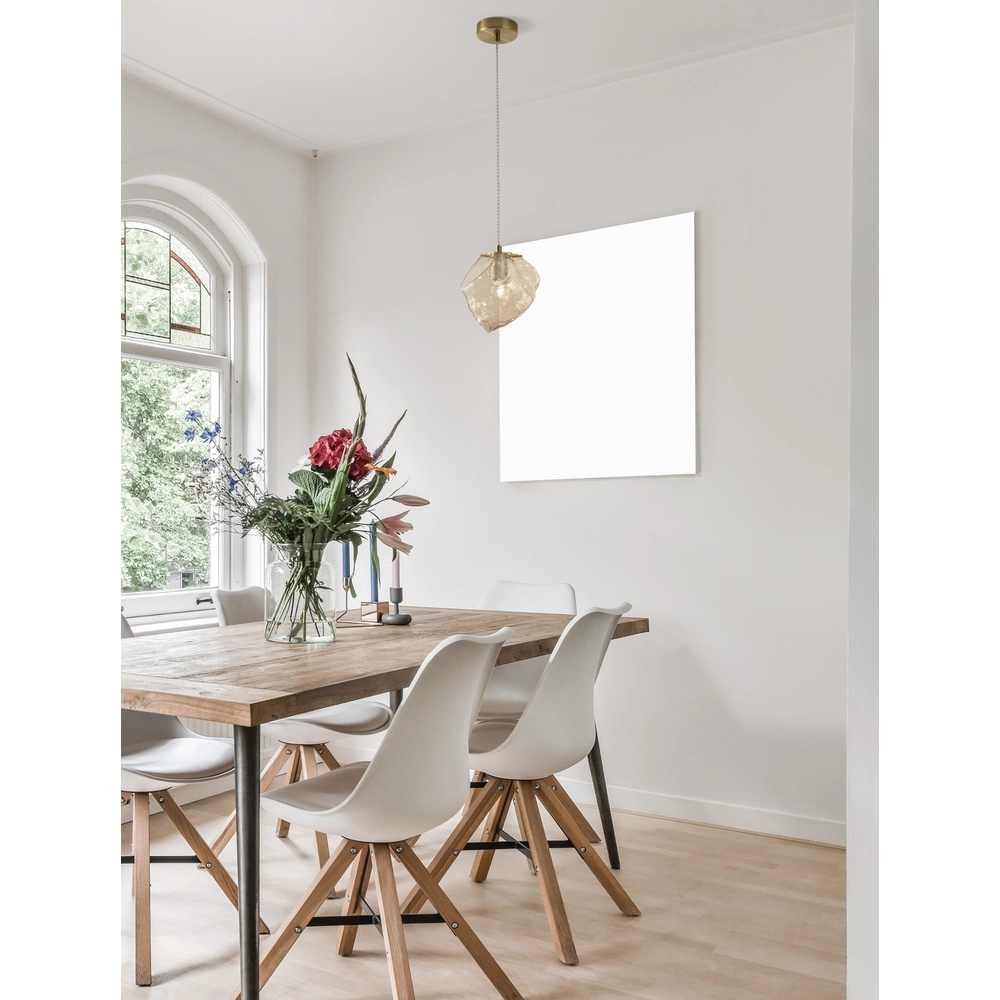 Pendant lamp Odelle Gold with amber glass Lyora 5212017434388